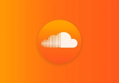 SoundCloud icon printed on paper. SoundCloud is an online social networking 库存插图