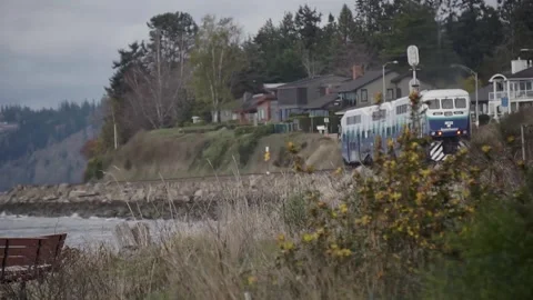 Sounder Commuter Train 2 Stock Footage 152541178