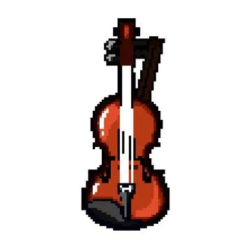 Soundpost violin pixel art vector illustration 스톡 일러스트