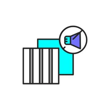Soundproof ceiling color line icon. Pictogram for web page, mobile app, promo Stock Illustration