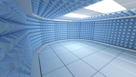 Soundproof room interior , 3d render image 스톡 일러스트