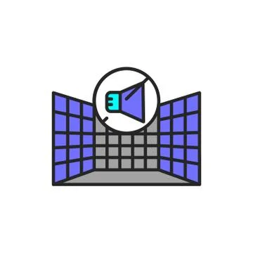 Soundproof studio color line icon. Pictogram for web page, mobile app, promo. Stock Illustration