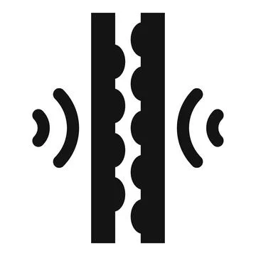 Soundproofing audio reflection icon, simple style Stock Illustration