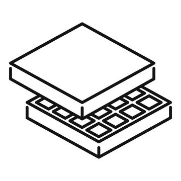 Soundproofing panel icon, outline style Stock Illustration