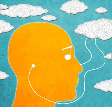 Sounds by cloud Stock Illustration