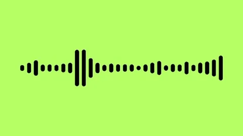 Soundtrack waveform beat repeat. Audio track stereo graphic  on green screen Stock Footage 300328900