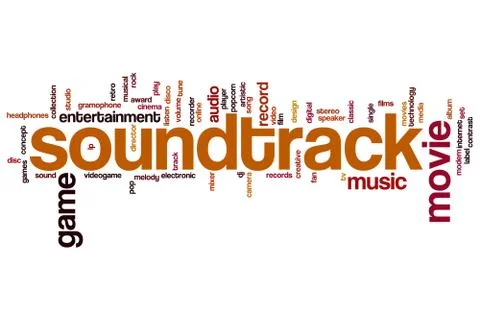 Soundtrack word cloud Stock Illustration
