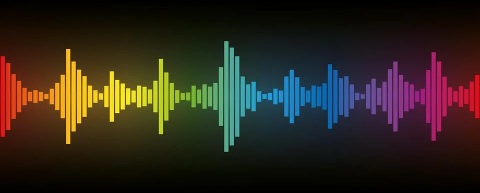 Soundwave Equalizer Bars Rainbow Colored Volume Level Wave Stock Illustration