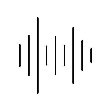 Soundwave line vector icon on white background Stock Illustration
