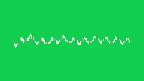 A soundwave pattern animation in a clean green screen background. Stock Footage 306848347