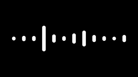 Soundwave Pulse with White Spectrum Bars and Rhythmic Lines on Black 4K Stock Footage 341893768