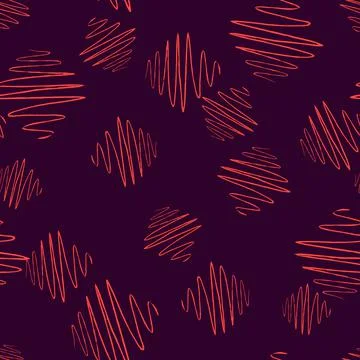 Soundwave seamless pattern. Curve waves background. Illustrazione stock
