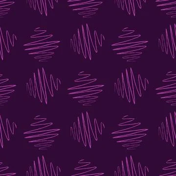 Soundwave seamless pattern. Curve waves background. Illustrazione stock