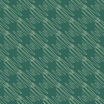 Soundwave seamless pattern. Curve waves background. Illustrazione stock