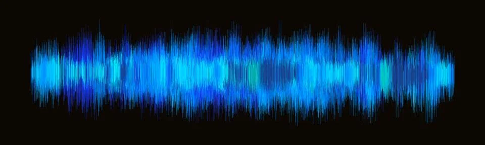 Soundwave visualisation on dark background.Spectrum analyzer. Stock Illustration