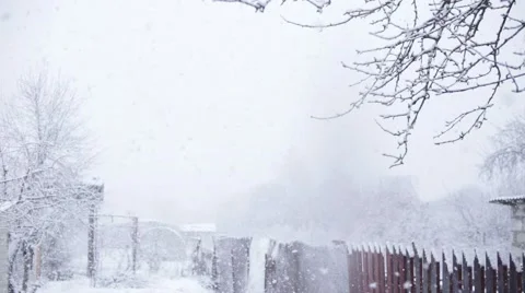 Сountry landscape with snow Stock Footage 57633702