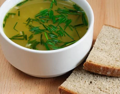 Soup and bread Foto stock