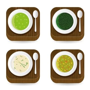 Soup application icons Stock Illustration