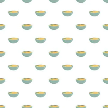 Soup bowl repeating pattern on white background Stock Illustration