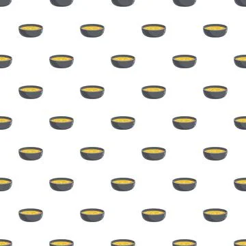 Soup bowls cartoon seamless pattern background Stock Illustration