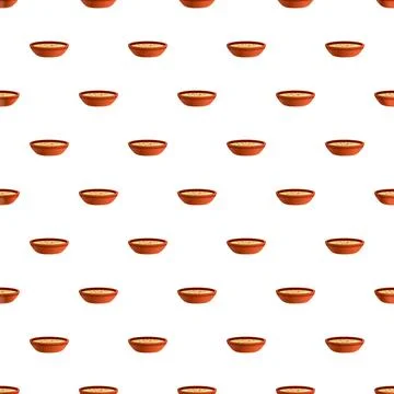 Soup bowls pattern repeating on white background Stockillustratie