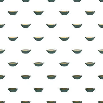 Soup bowls seamless pattern repeating food concept Stock Illustration