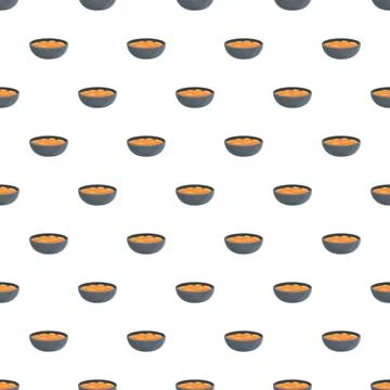 Soup bowls seamless pattern for restaurant design Stock Illustration