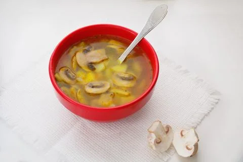 Soup with champignons Stock Photos