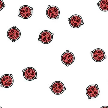 Soup chili vector seamless pattern Illustrazione stock