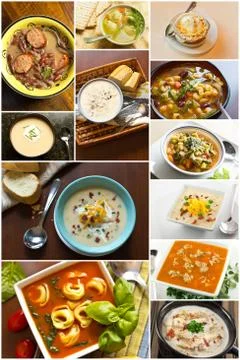 Soup Collage Stock Photos