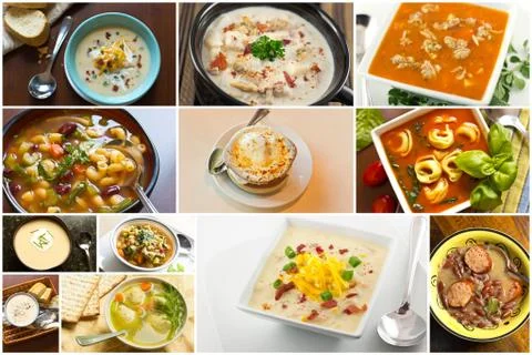 Soup Collage Stock Photos