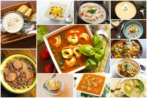 Soup Collage Stock Photos