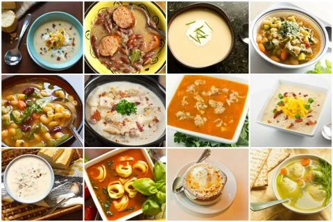 Soup Collage Stock Photos