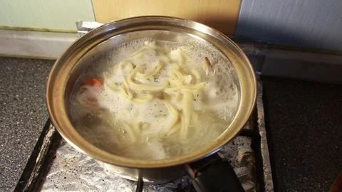 Soup is cooked on the stove Stock Footage 109801954