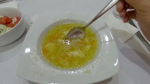 Soup with dumplings Stock Footage 140514896