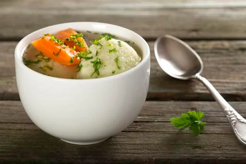 Soup with dumplings Foto stock