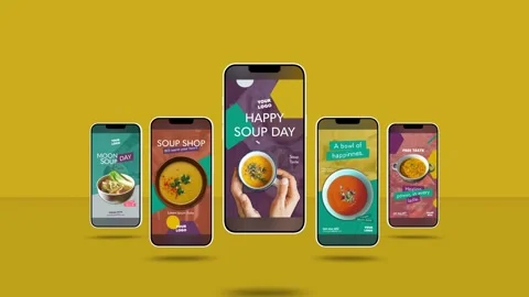 Soup Food Reels After Effects stock