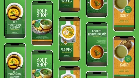 Soup Food Stories After Effects stock