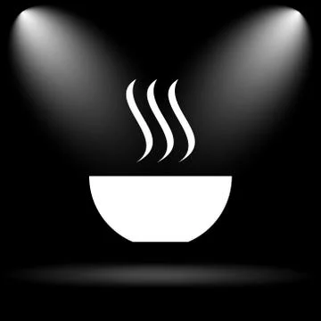 Soup icon. Internet button on black background.. Stock Illustration