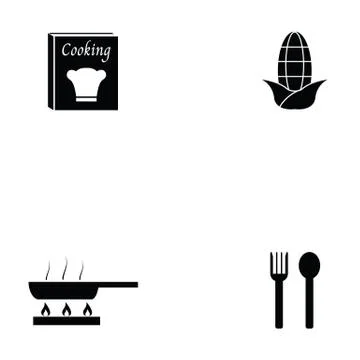Soup icon set Stock Illustration