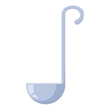 Soup ladle serving spoon kitchen utensil on white background Illustrazione stock