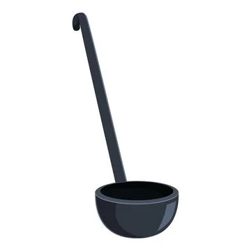Soup ladle serving spoon on white background Illustrazione stock