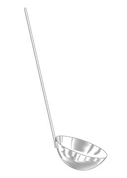 Soup ladle vector sketch. Kitchenware. Stock Illustration