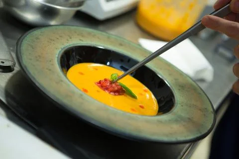 Soup with mashed potatoes Stock Photos