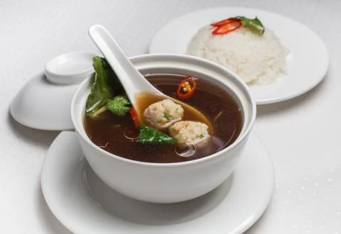 Soup with meatballs. Stock Photos