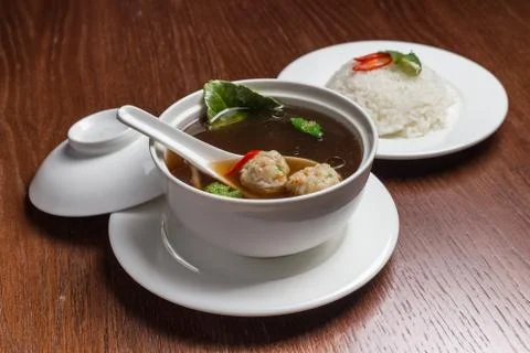 Soup with meatballs. Stock Photos