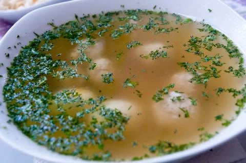 Soup with meatballs . Stock Photos