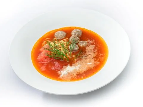 Soup with meatballs Stock Photos
