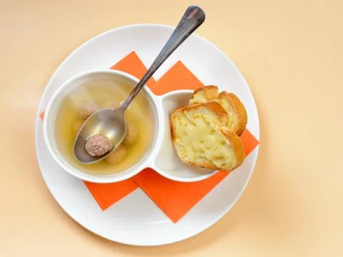 Soup with meatballs Stock Photos