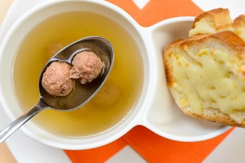 Soup with meatballs Stock Photos